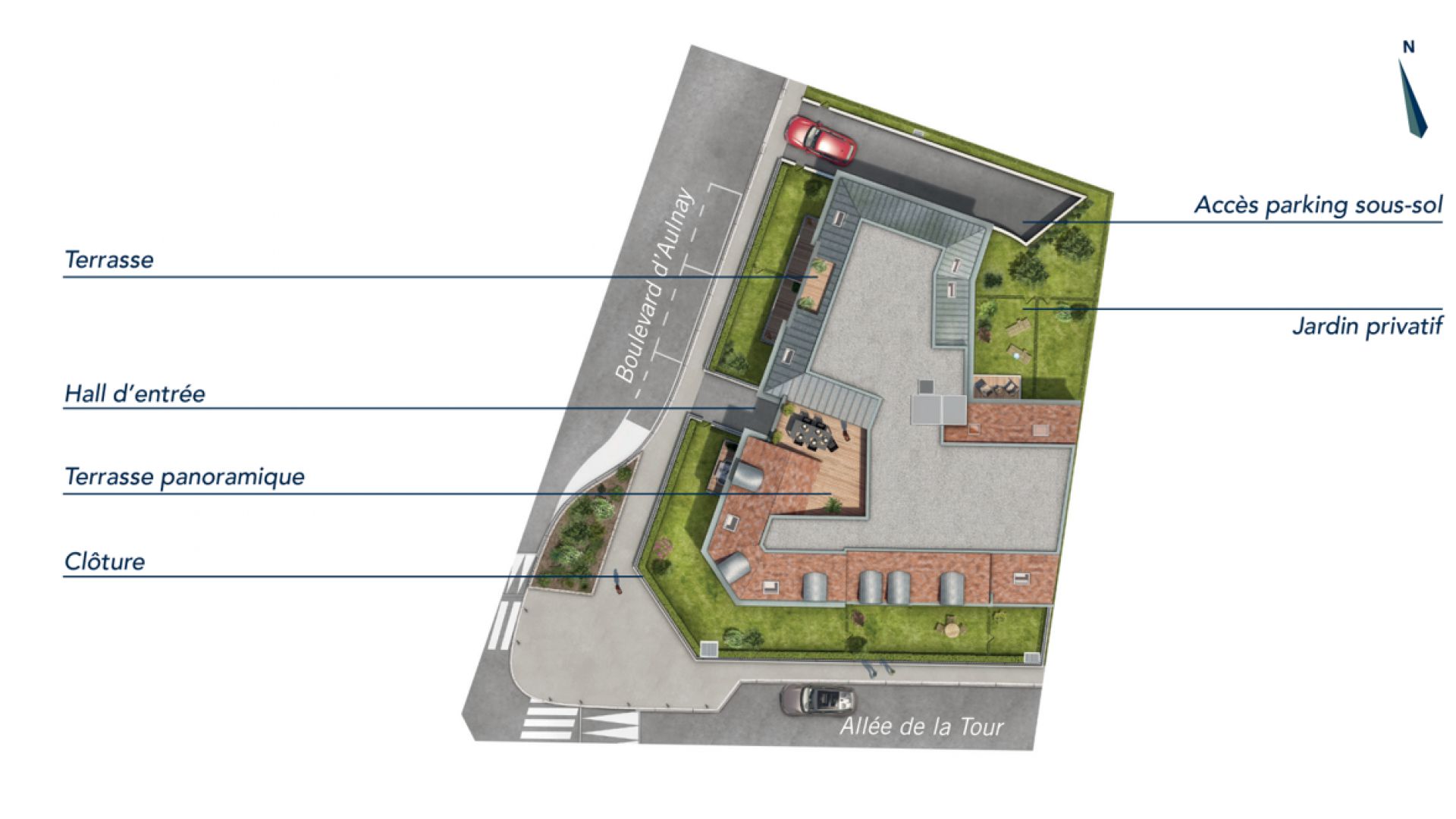 GreenCity immobilier - achat appartement  neuf - Villemomble - 93250 - Villa Castille - plan de masse