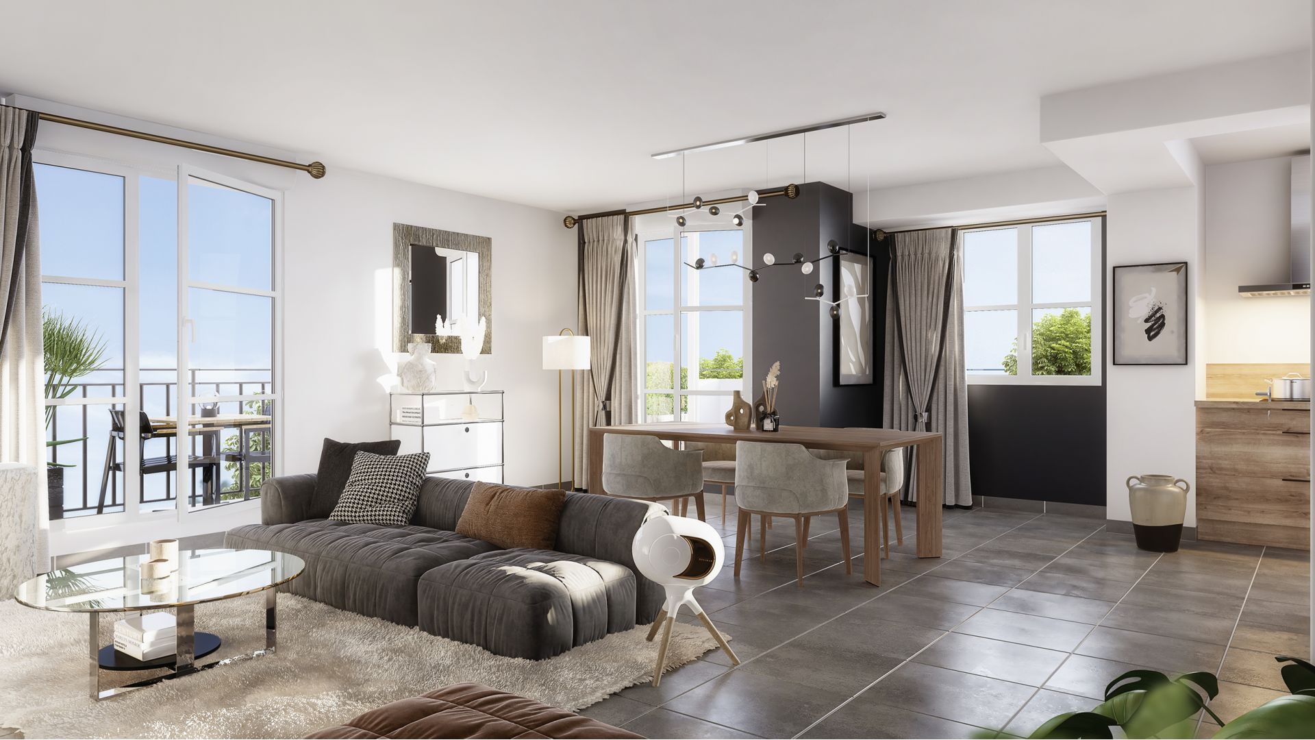 Greencity Immobilier - Résidence Villa Eugénie - achat appartements neufs du T1 bis au T4 - Le Blanc-Mesnil - 93150 - vue intérieure