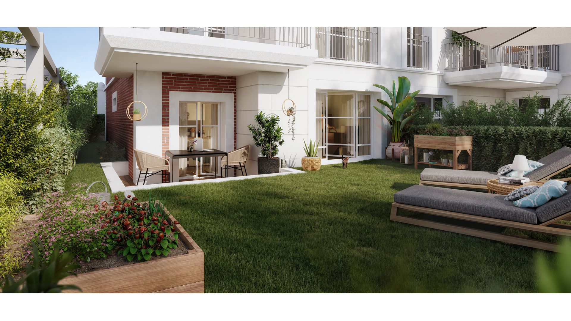 Greencity Immobilier - Résidence Villa Eugénie - achat appartements neufs du T1 bis au T4 - Le Blanc-Mesnil - 93150 - vue terrasse