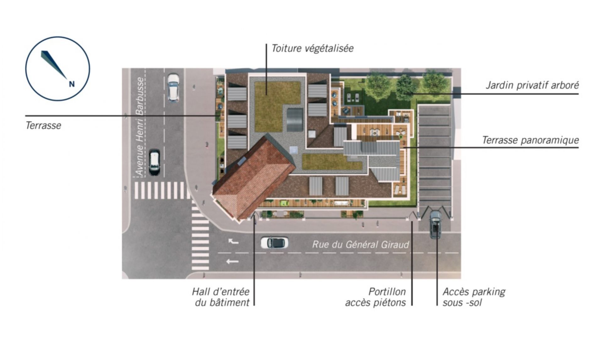 Greencity Immobilier - Résidence Villa Eugénie - achat appartements neufs du T1 bis au T4 - Le Blanc-Mesnil - 93150 - plan de masse