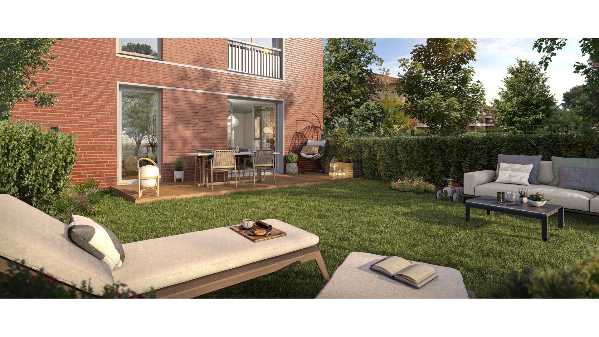 Greencity immobilier - achat appartements neufs du T2 au T5 - Résidence Villa Harmonie - 31200 Toulouse - vue terrasse