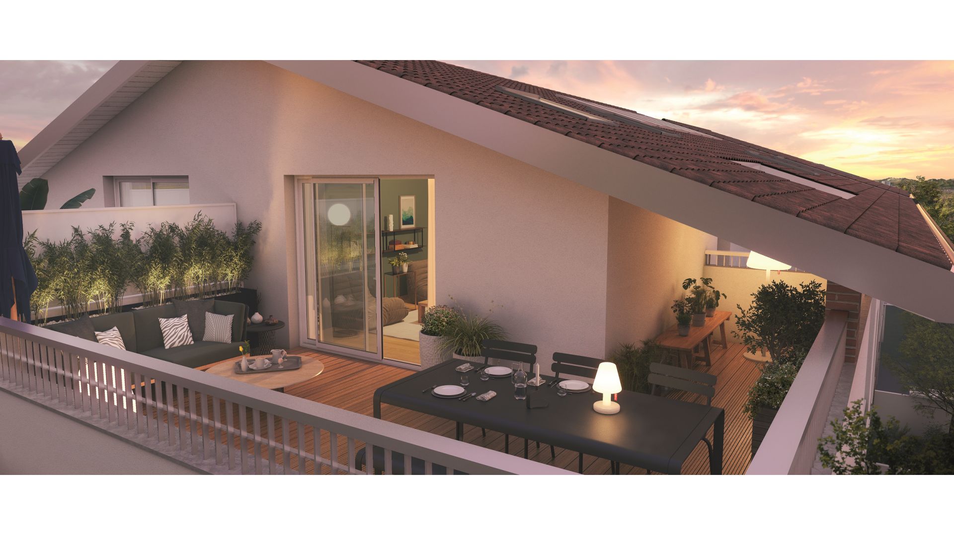 Greencity immobilier - achat appartements neufs du T2 au T4 - Résidence Villa Parme - 31240 L'Union - vue terrasse