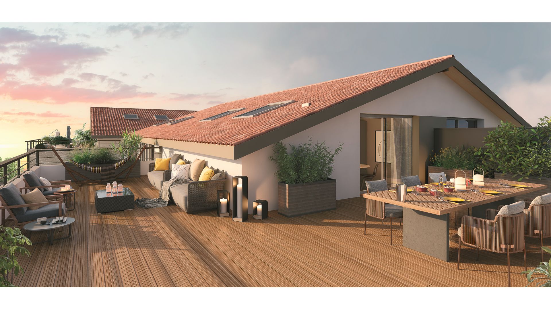 Greencity Immobilier - Résidence Villa Roméo - achat appartements neufs du T2 au T4 duplex - Toulouse - Rangueil - 31400 - vue terrasse