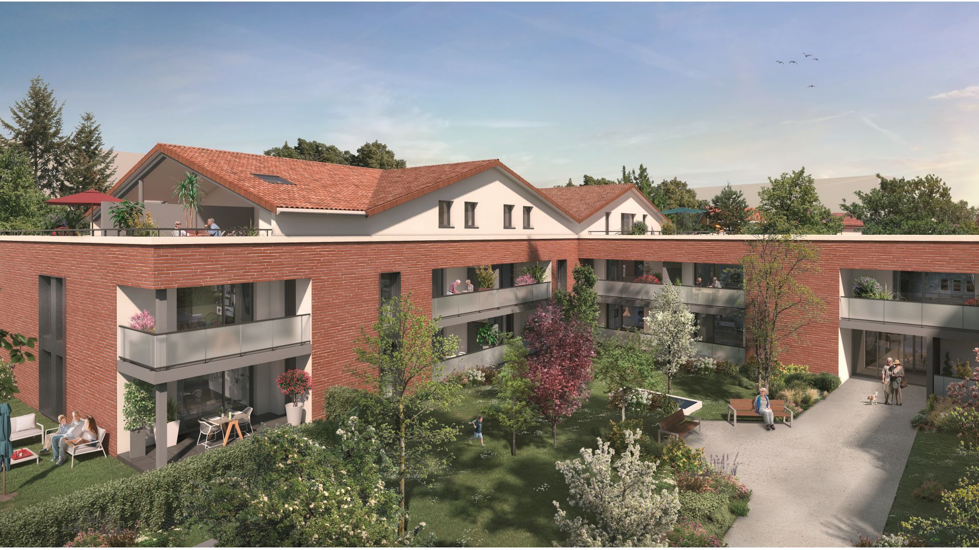 Greencity immobilier - achat appartements neufs du T2 au T4 - Résidence Séniors - VILLAGES D’OR COEUR BALMA - 31130 Balma
