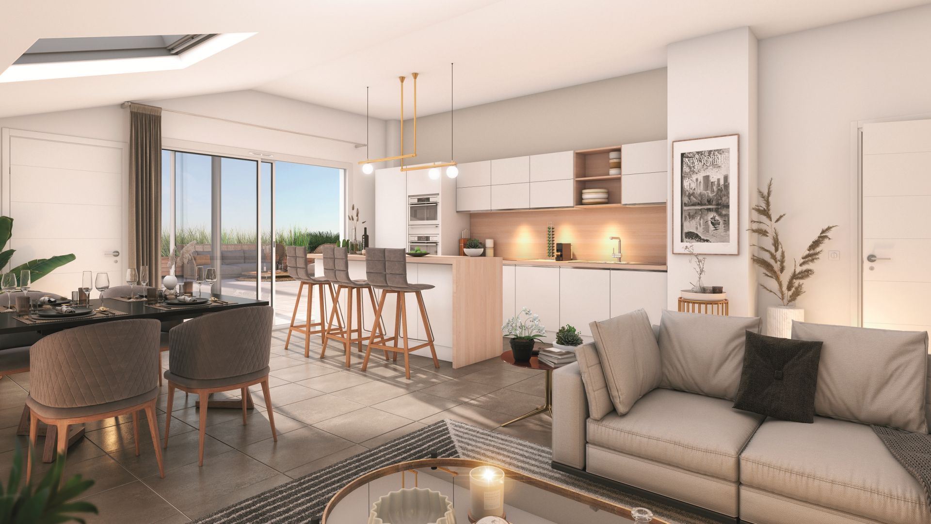 Greencity immobilier - achat appartements neufs du T2 au T4 - Résidence Séniors - VILLAGES D’OR COEUR BALMA - 31130 Balma  - vue intérieure